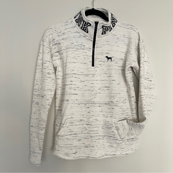 Pink Marled French Terry Cloth Pull-over Sweatshirt Size XS - Picture 3 of 11